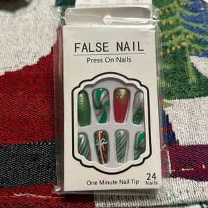 Long holiday press on nails